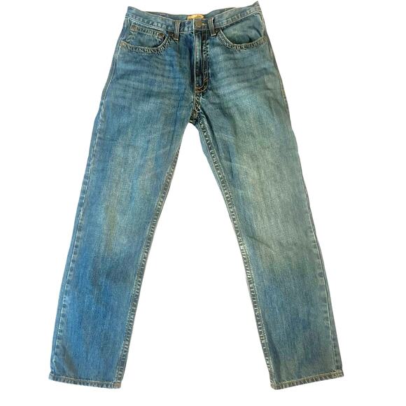 Wrangler 20X Premium Denim Jeans Medium Wash Straight Leg Leather Patch 34x22 - Picture 2 of 10